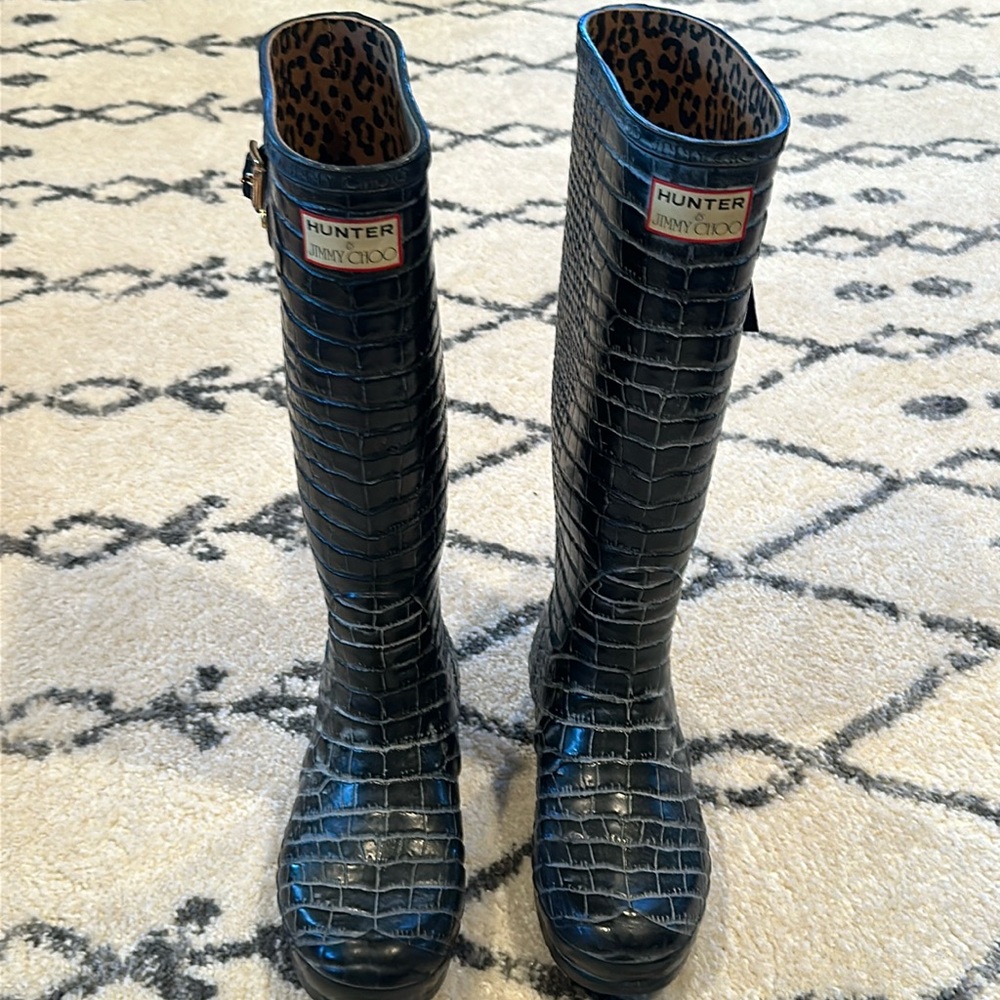 Hunter x Jimmy Choo Croc Wellington Boots